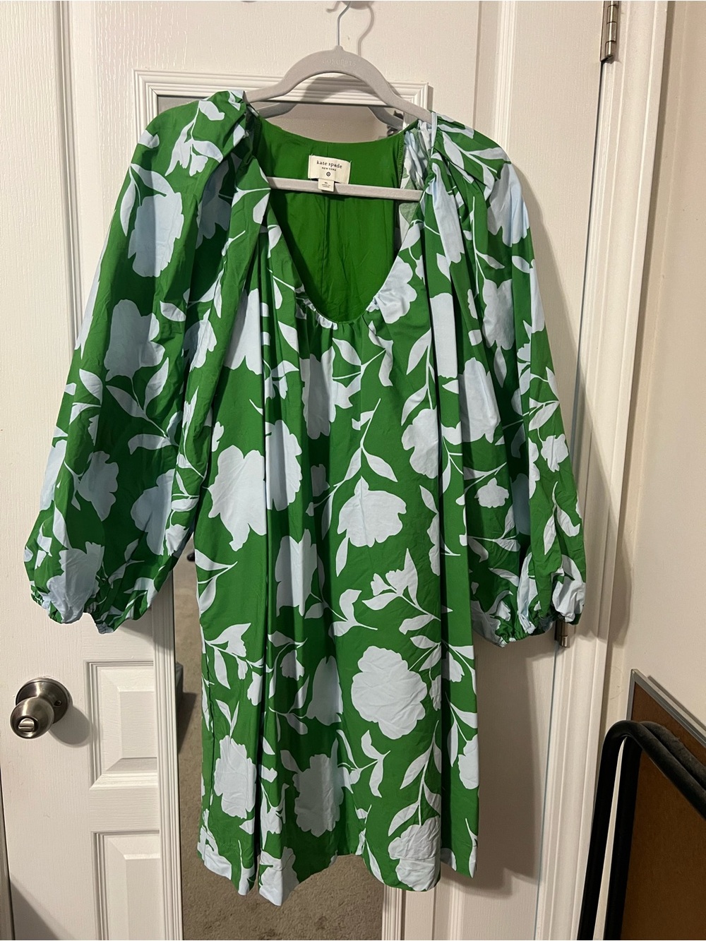 kate spade Green Floral Puff Sleeve Shift Dress XL